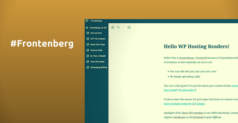 Frontenberg: Your Gutenberg Playground
