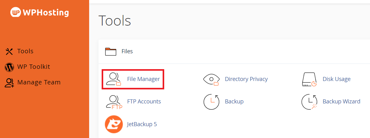 manage website files and folders using cPanel file manager