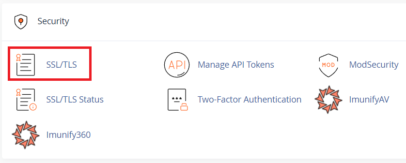 create a CSR: Click 'SSL/TLS' tool in cPanel