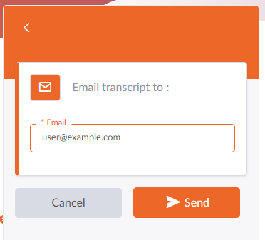 copy of a Live Chat transcript