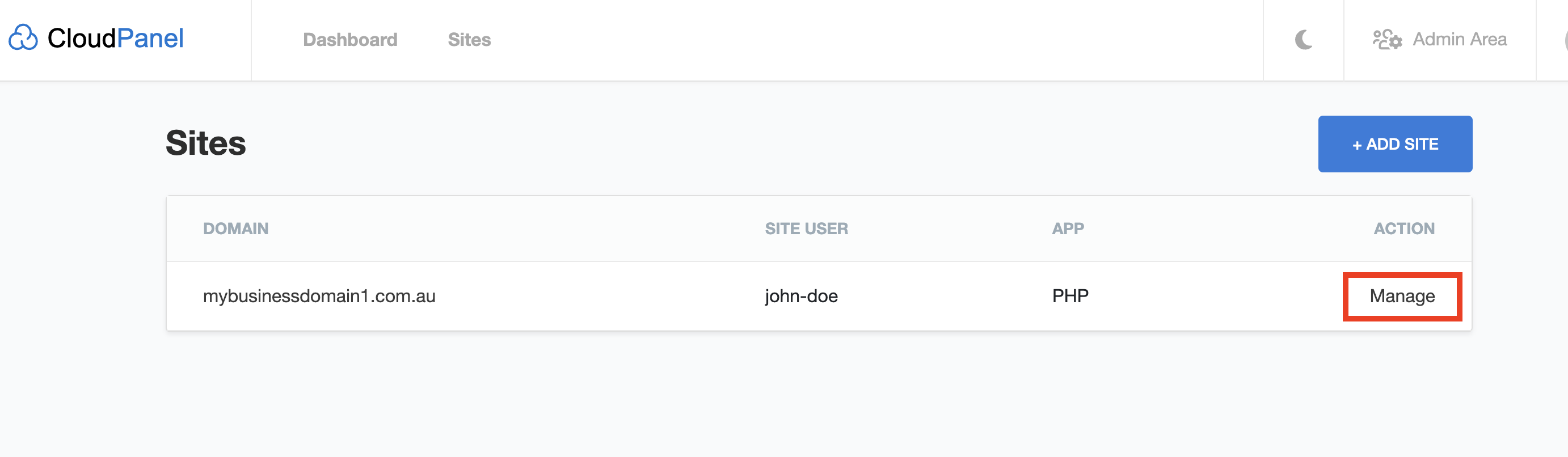 manage website files and folders using CloudPanel file manager