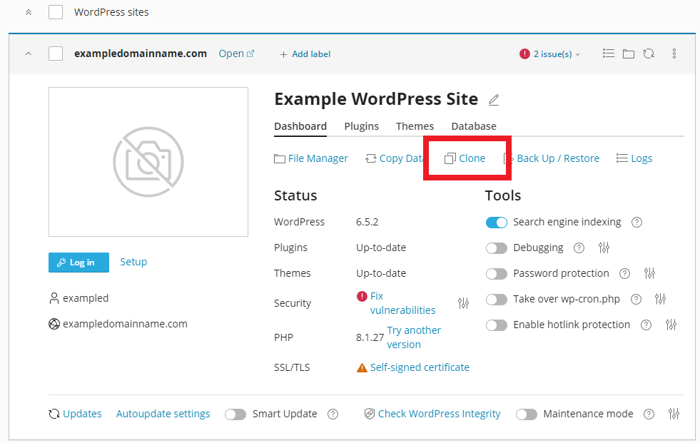 Clone Your Site Using WordPress Management