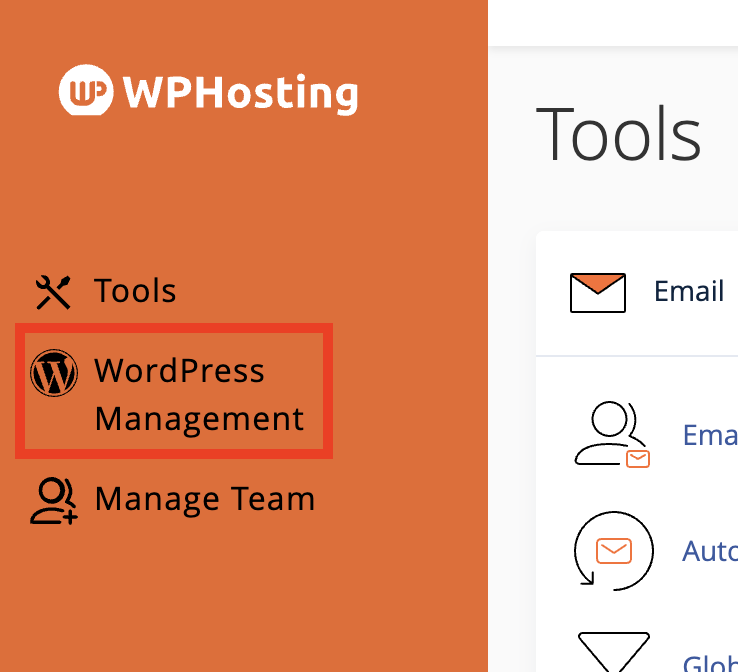 disable WP cron: click WordPress management tool