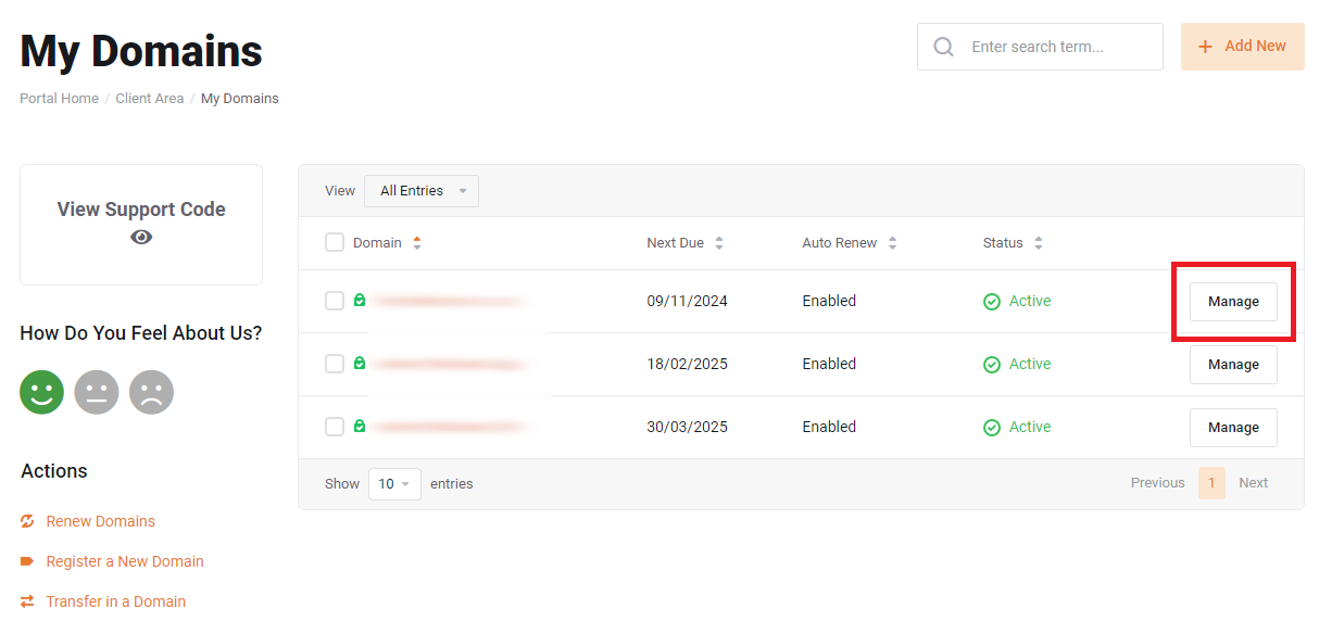update domain contact details