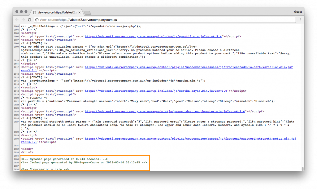 Configure WP Super Cache