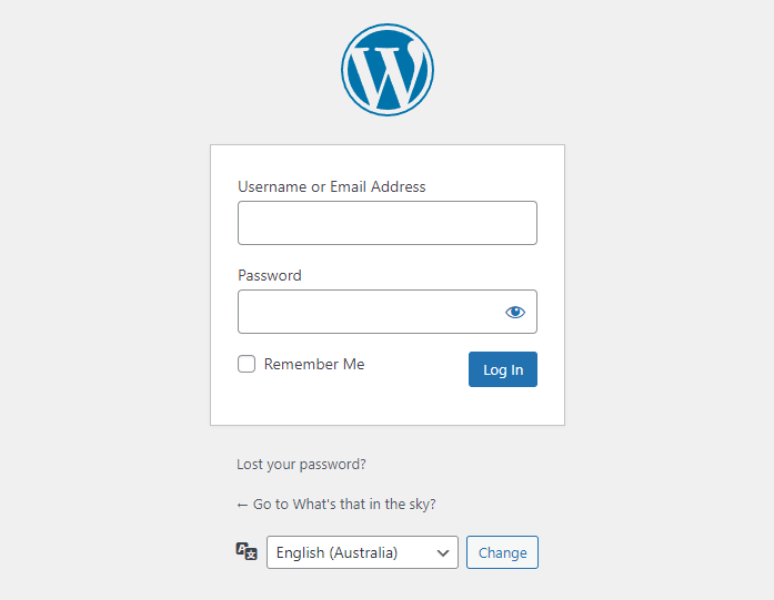 WordPress login